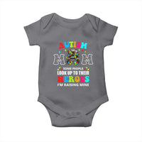 Autism Mom Baby Onesie Raising Hero Messy Bun Autism Awareness