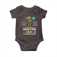 Autism Mom Baby Onesie Raising Hero Messy Bun Autism Awareness