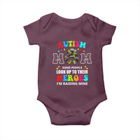 Autism Mom Baby Onesie Raising Hero Messy Bun Autism Awareness