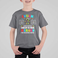 Autism Mom T Shirt For Kid Raising Hero Messy Bun Autism Awareness