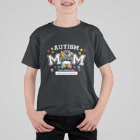 Autism Mom T Shirt For Kid Much Stronger Messy Bun ASD Autism Awareness