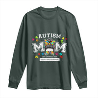 Autism Mom Long Sleeve Shirt Much Stronger Messy Bun ASD Autism Awareness