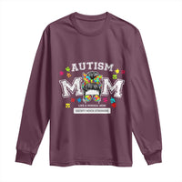 Autism Mom Long Sleeve Shirt Much Stronger Messy Bun ASD Autism Awareness