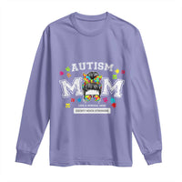 Autism Mom Long Sleeve Shirt Much Stronger Messy Bun ASD Autism Awareness