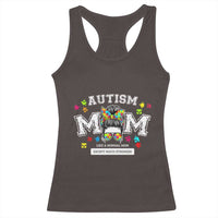 Autism Mom Racerback Tank Top Much Stronger Messy Bun ASD Autism Awareness