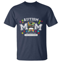 Autism Mom T Shirt Much Stronger Messy Bun ASD Autism Awareness