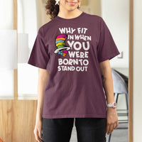 Autism Awareness T Shirt For Women Why Fit In When You Were Born To Stand Out Autistic Pride