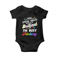 Autism Awareness Baby Onesie I Dont Speak Much Brilliant ASD Autistic Pride