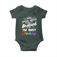 Autism Awareness Baby Onesie I Dont Speak Much Brilliant ASD Autistic Pride