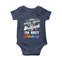 Autism Awareness Baby Onesie I Dont Speak Much Brilliant ASD Autistic Pride