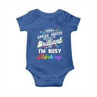 Autism Awareness Baby Onesie I Dont Speak Much Brilliant ASD Autistic Pride