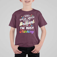 Autism Awareness T Shirt For Kid I Dont Speak Much Brilliant ASD Autistic Pride