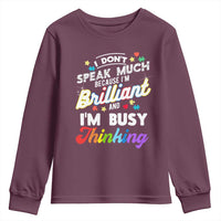 Autism Awareness Youth Sweatshirt I Dont Speak Much Brilliant ASD Autistic Pride