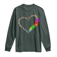 Autism Awareness Love Heart Puzzle Piece Long Sleeve Shirt