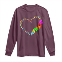 Autism Awareness Love Heart Puzzle Piece Long Sleeve Shirt