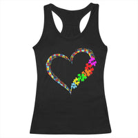 Autism Awareness Love Heart Puzzle Piece Racerback Tank Top