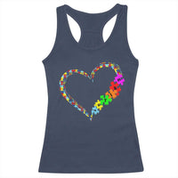 Autism Awareness Love Heart Puzzle Piece Racerback Tank Top