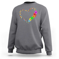 Autism Awareness Love Heart Puzzle Piece Sweatshirt
