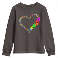 Autism Awareness Love Heart Puzzle Piece Youth Sweatshirt