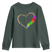 Autism Awareness Love Heart Puzzle Piece Youth Sweatshirt
