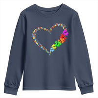 Autism Awareness Love Heart Puzzle Piece Youth Sweatshirt