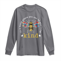 Autism Awareness Long Sleeve Shirt In A World Where You Can Be Anything Bee Kind Puzzle Pieces