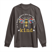 Autism Awareness Long Sleeve Shirt In A World Where You Can Be Anything Bee Kind Puzzle Pieces