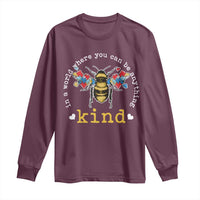 Autism Awareness Long Sleeve Shirt In A World Where You Can Be Anything Bee Kind Puzzle Pieces