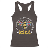 Autism Awareness Racerback Tank Top In A World Where You Can Be Anything Bee Kind Puzzle Pieces