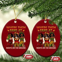 Where Them Fans At Boots On The Ground Ceramic Ornament Black African American Cowgirl Western Country Rodeo - Wonder Print Shop