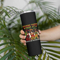 Where Them Fans At Boots On The Ground Skinny Tumbler Black African American Cowgirl Western Country Rodeo - Wonder Print Shop