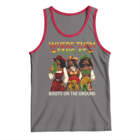 Where Them Fans At Boots On The Ground Tank Top Black African American Cowgirl Western Country Rodeo - Wonder Print Shop