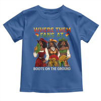 Where Them Fans At Boots On The Ground Toddler T Shirt Black African American Cowgirl Western Country Rodeo - Wonder Print Shop