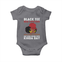 Funny African American Afro Queen Baby Onesie Black Tee Red Lipstick Melanin Poppin Out Here Being Cute - Wonder Print Shop