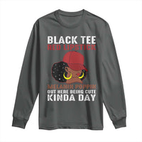 Funny African American Afro Queen Long Sleeve Shirt Black Tee Red Lipstick Melanin Poppin Out Here Being Cute - Wonder Print Shop