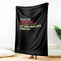 Melanin Poppin Black Girl Pride Throw Blanket Funny Juneteenth Saying Afro Black Women Queen