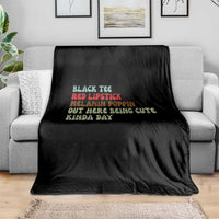 Melanin Poppin Black Girl Pride Throw Blanket Funny Juneteenth Saying Afro Black Women Queen
