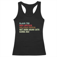 Melanin Poppin Black Girl Pride Racerback Tank Top Funny Juneteenth Saying Afro Black Women Queen