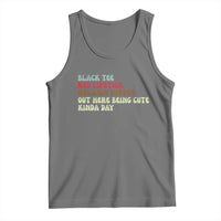Melanin Poppin Black Girl Pride Tank Top Funny Juneteenth Saying Afro Black Women Queen