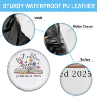 First Edition Published 2025 Spare Tire Cover Littlest Bookworm Funny Annoucement Baby Shower