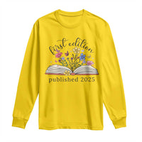 First Edition Published 2025 Long Sleeve Shirt Littlest Bookworm Funny Annoucement Baby Shower