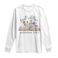 First Edition Published 2025 Long Sleeve Shirt Littlest Bookworm Funny Annoucement Baby Shower
