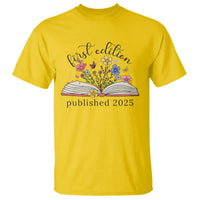 First Edition Published 2025 T Shirt Littlest Bookworm Funny Annoucement Baby Shower