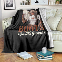 Black Cowgirl Throw Blanket Where Them Fans At Boots On The Ground - Wonder Print Shop