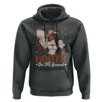 Black Cowgirl Hoodie Where Them Fans At Boots On The Ground - Wonder Print Shop