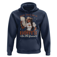 Black Cowgirl Hoodie Where Them Fans At Boots On The Ground - Wonder Print Shop