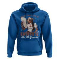 Black Cowgirl Hoodie Where Them Fans At Boots On The Ground - Wonder Print Shop