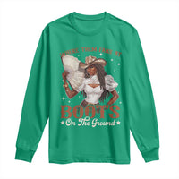 Black Cowgirl Long Sleeve Shirt Where Them Fans At Boots On The Ground - Wonder Print Shop