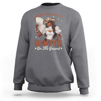 Black Cowgirl Sweatshirt Where Them Fans At Boots On The Ground - Wonder Print Shop