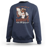 Black Cowgirl Sweatshirt Where Them Fans At Boots On The Ground - Wonder Print Shop